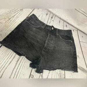 Zara short black distressed jean short‎ women’s size 6